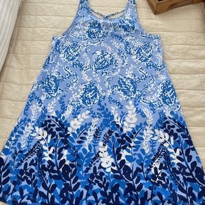 Lilly Pulitzer Kristen dress size large in turtley awesome blue sea turtles